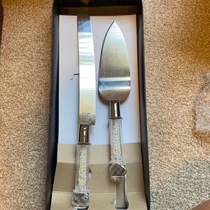 Cake server set - pearl, crystal details